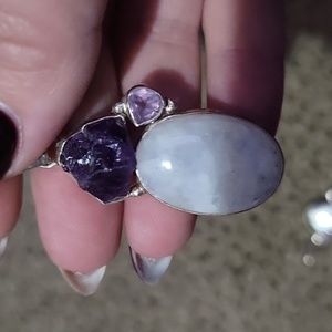 Amethyst and moonstone pendent